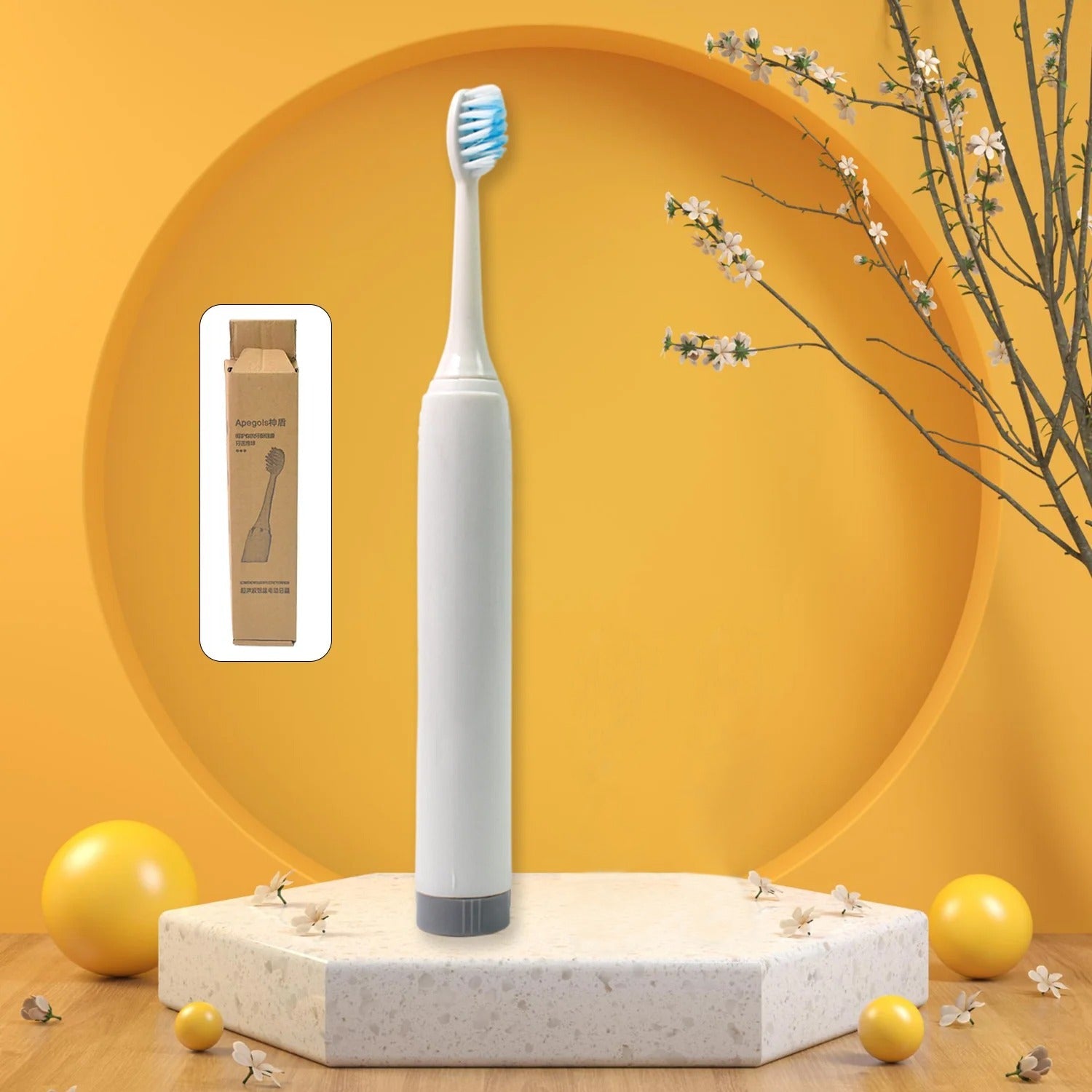 BrushedUp Electric Toothbrush, battery-operated for adults, displayed against a clean background.