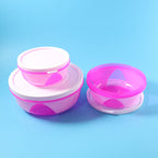 Set of stackable plastic storage box set with lids for kitchen use