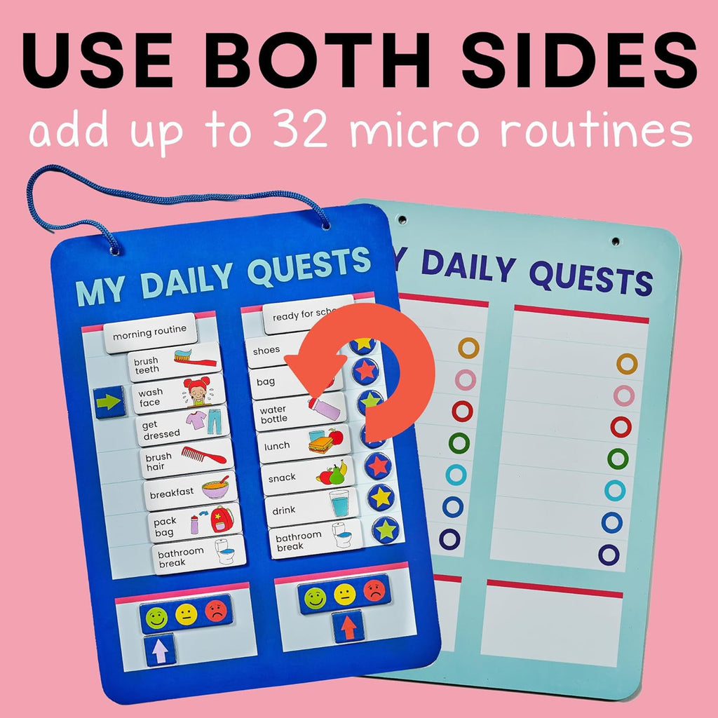 Reusable magnetic sticker book for children's daily routines