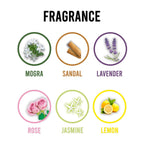 Long-lasting floral air freshener block providing continuous freshness in bathrooms.