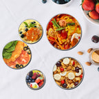 Leak-proof stainless steel food storage container with colorful lid.