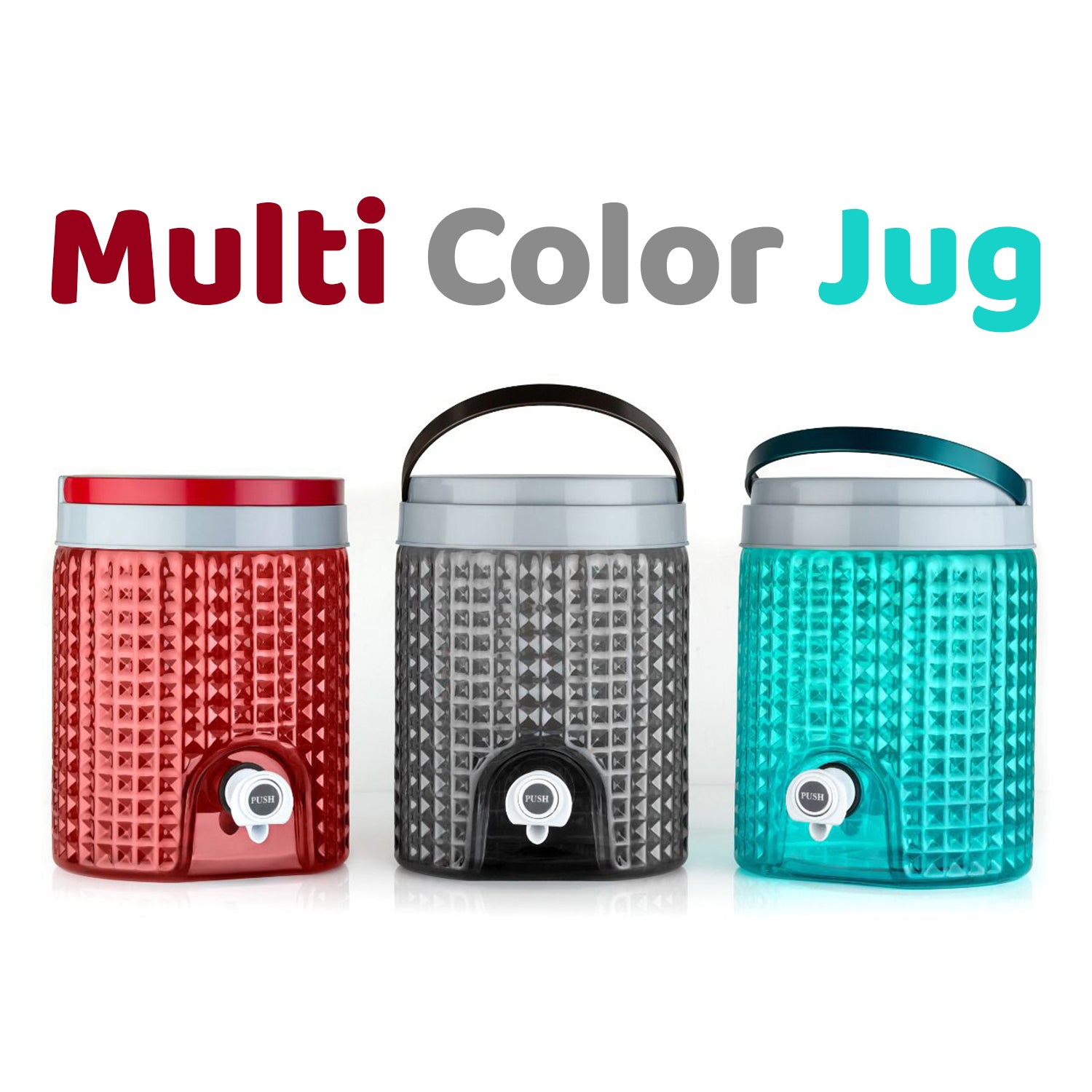 Large 4500ml Diamond Cut Water Jug, ideal for home or office use.