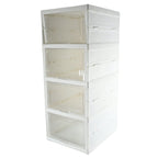 Close-up view of the hollow design on the multi-tier storage rack for ventilation and drainage.