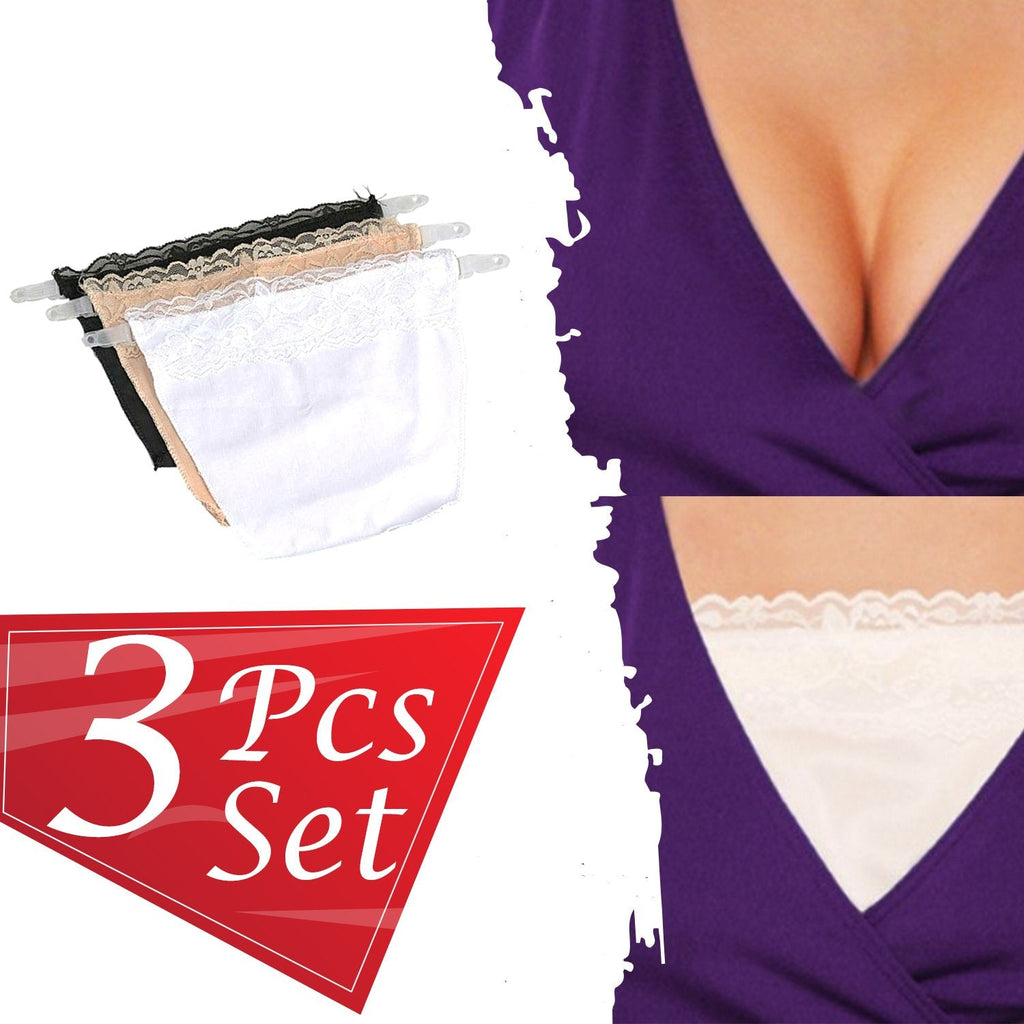 Black clip-on camisole styled with a blouse