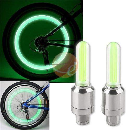 Bright LED tire valve caps ensuring enhanced night visibility for vehicles.