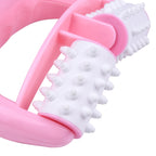 Two-roller muscle relief tool for effective deep tissue massage.