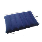 Blue inflatable travel pillow providing excellent neck support during a journey.