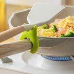 Plastic utensil holder with cat ear style designed for easy kitchen access and cleanup