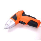 Rechargeable electric screwdriver showing battery indicator for cordless use