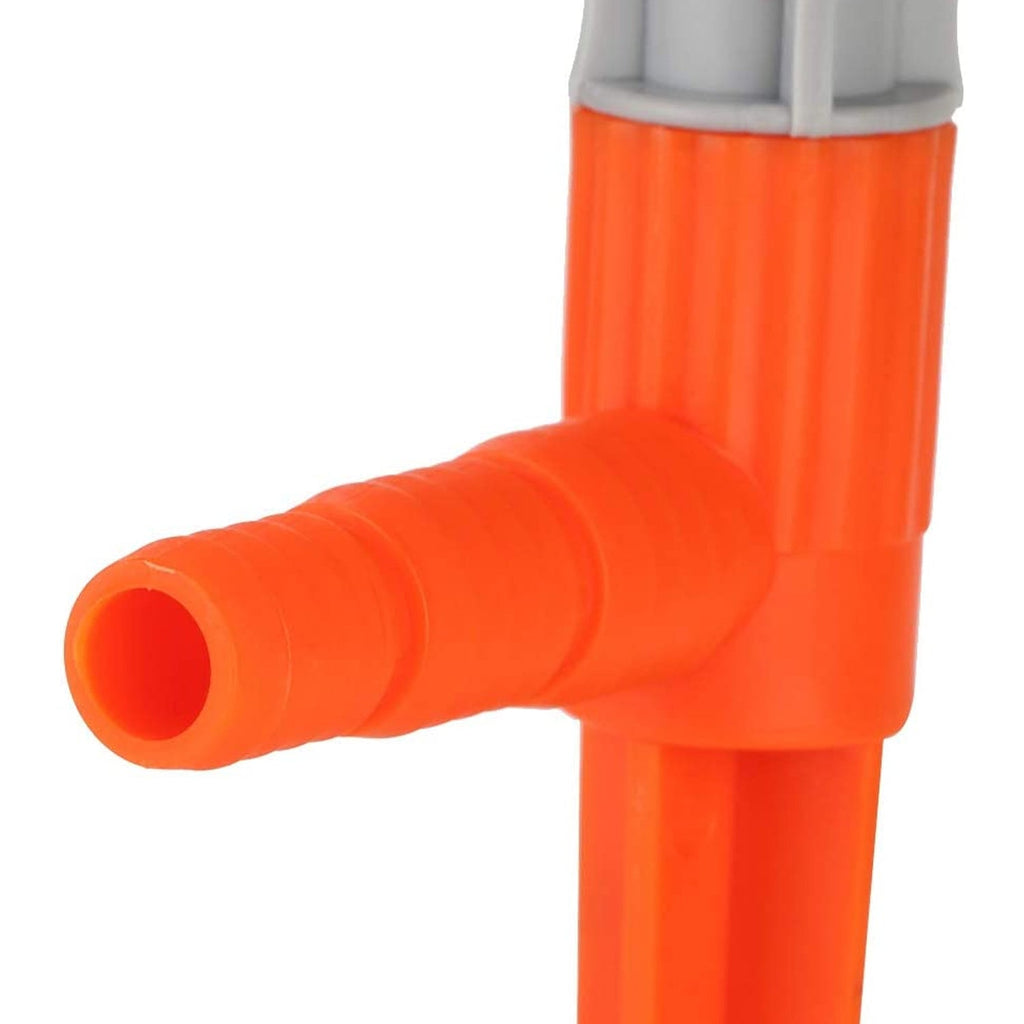 The garden sprinkler connected to a hose, showing ease of installation and use.