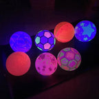 Colorful Bouncy LED Ball, highlighting its soft rubber material and vibrant design.