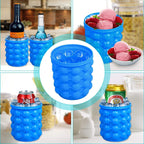 Silicone Ice Cube Maker bucket with its secure, airtight lid to keep ice fresh.
