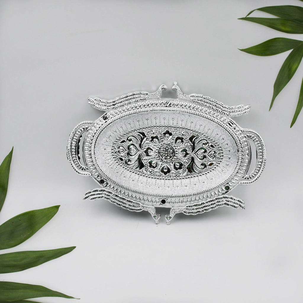 Versatile dry fruit and candy serving plate, beautifully displayed on a clean white background.