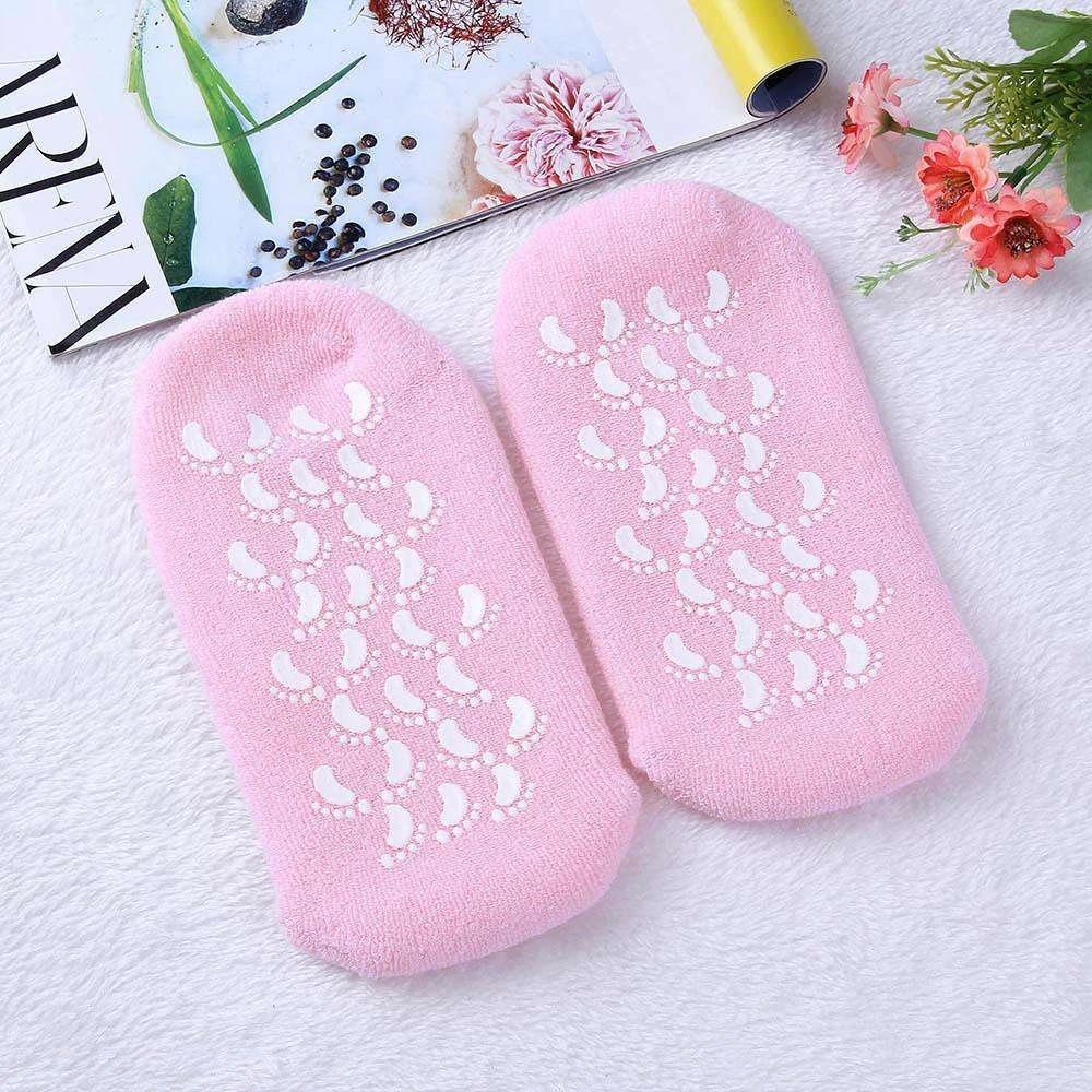 Silicone foot care gel socks for smooth heels