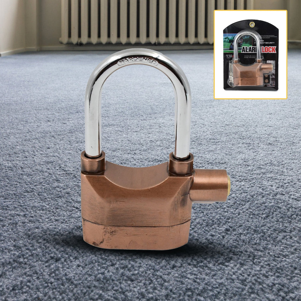 AutoSafeo Security Alarm Lock system shown from the front with three keys.