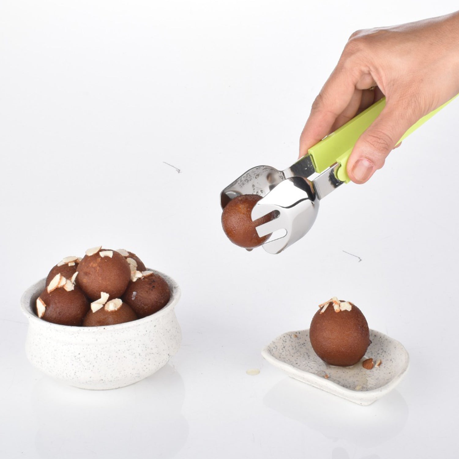 Sturdy multi-use salad tongs for effective food handling.