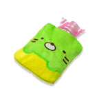 Side view of the Green Kitty Hot Water Bag, demonstrating its ergonomic shape.