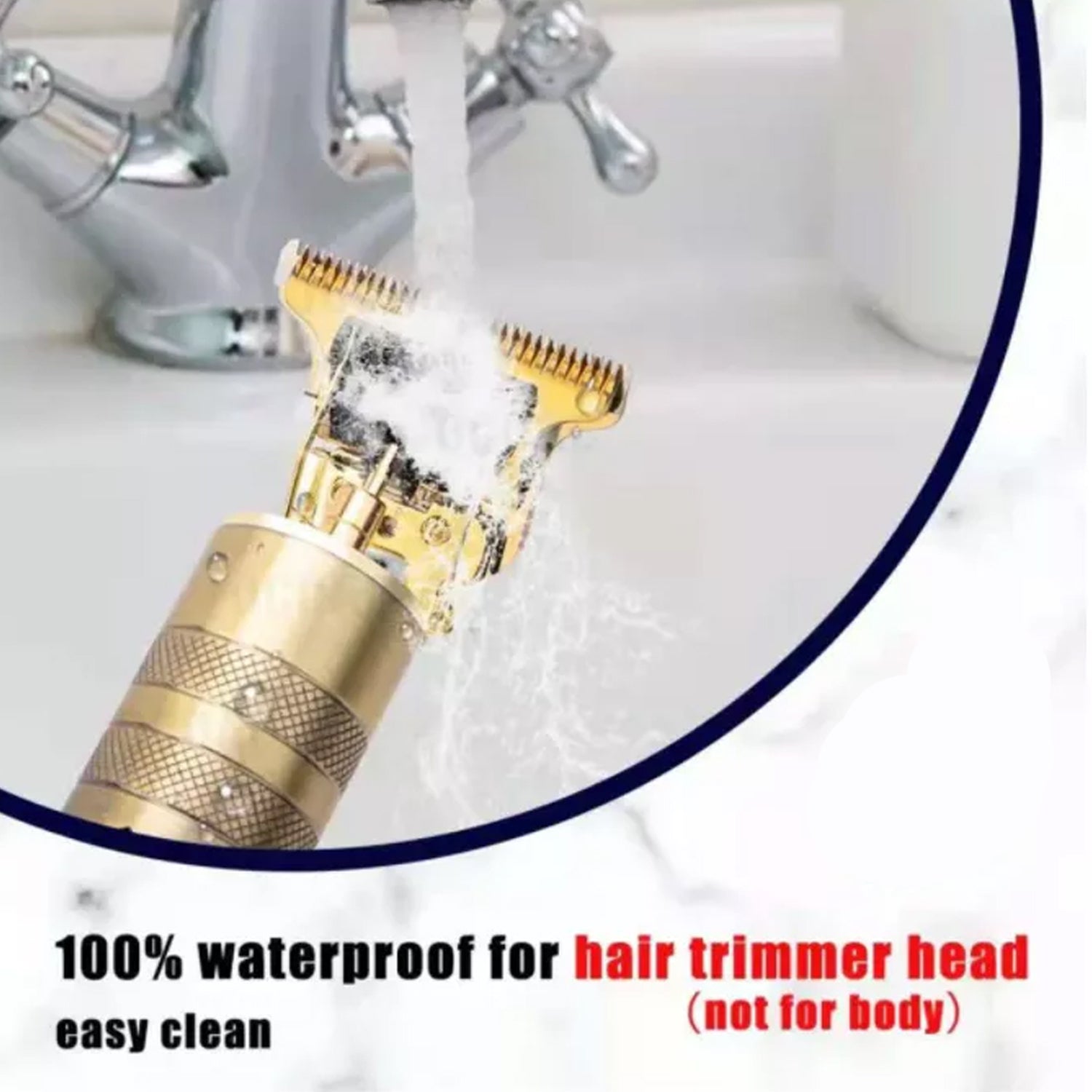 Compact hair trimmer with adjustable T-blade for various hairstyles.
