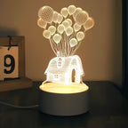 Side view of 3D Illusion LED Night Lamp showing acrylic panel and base