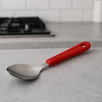 Baby feeding spoon designed for infants with smooth rounded edges