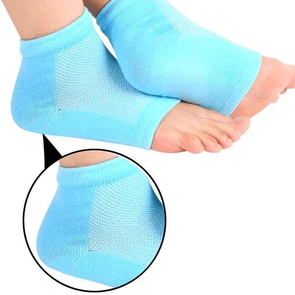 Vented design of silicone gel heel socks ensuring sweat-free wear.