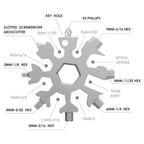Detailed view of the multi-tool's box cutter and hex wrenches, ideal for quick repairs.