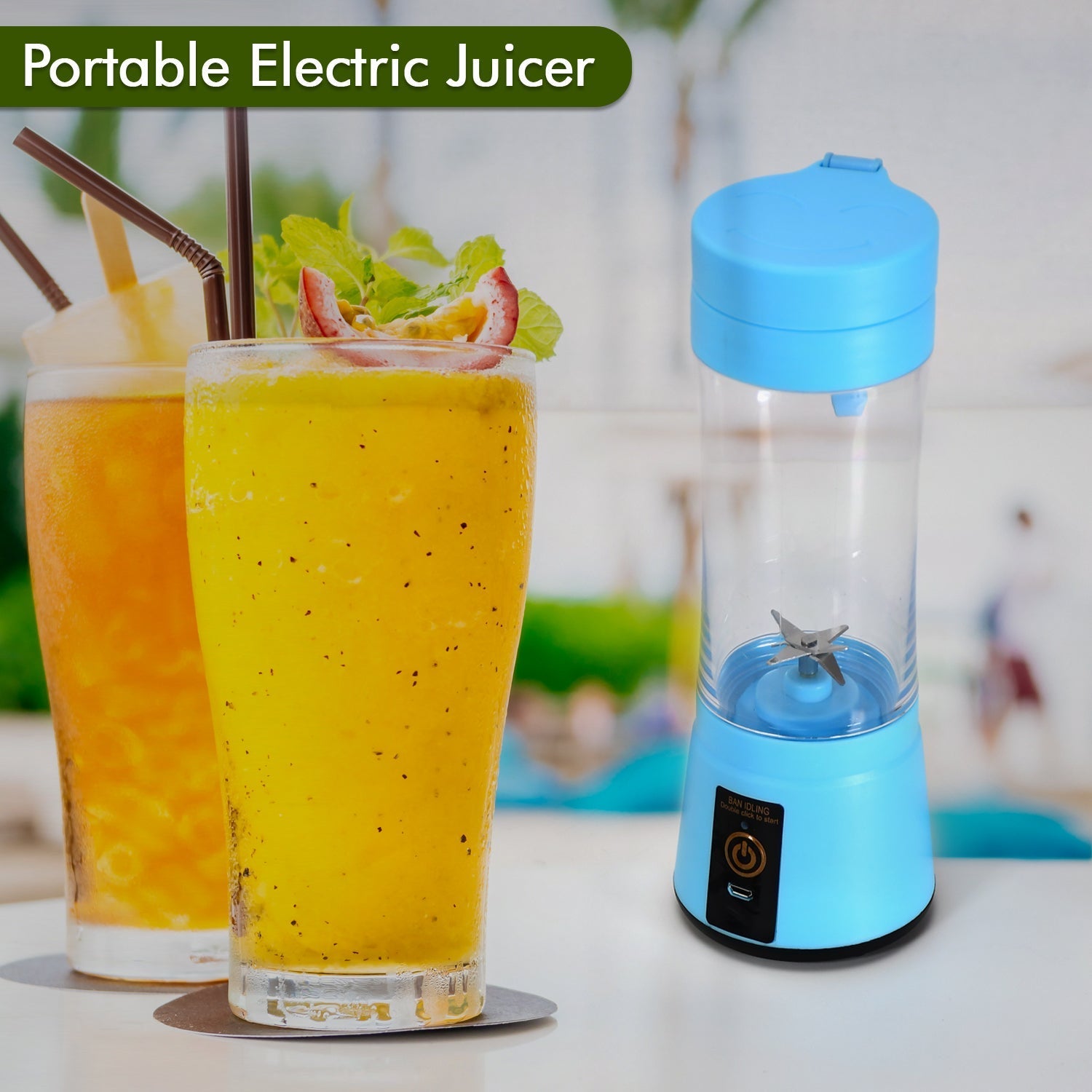 Compact 6-blade blender mixer for quickly preparing healthy drinks.