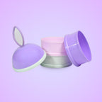Ergonomic design of the portable baby food dispenser for easy handling.