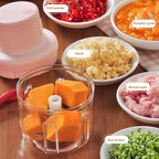 Transparent container of the 250ml Electric Mini Garlic Chopper ready for ingredients.