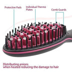A person using the Ceramic Hair Straightener to achieve sleek, straight hair.