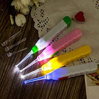 Handheld LED Flashlight Earpick with plastic body for easy ear hygiene maintenance