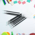 A pack of ten smooth writing black pen refills for everyday use.