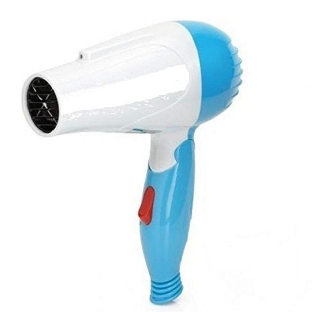 Hair dryer with foldable design and 2 speeds for easy storage.
