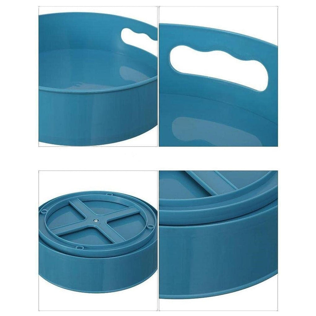 Close-up of the smooth-turning ball bearing base of the kitchen organizer.