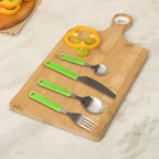 Dining table set featuring stainless steel cutlery for daily use