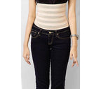 VelvaBloom waist trimmer belt in size L, laid flat to show its adjustable design.