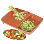 Versatile kitchen tool: a Cut & Wash Box simplifying the process of cleaning and cutting veggies.