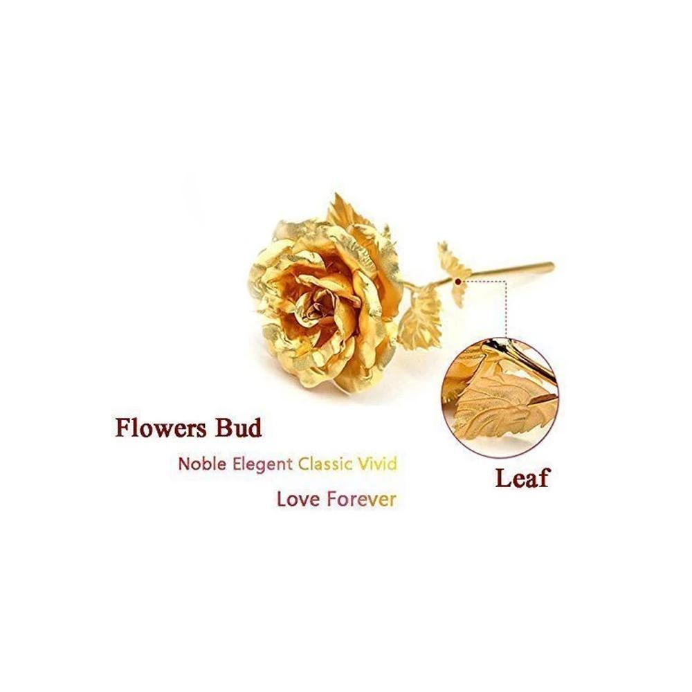 24K gold rose carefully placed inside an elegant gift box enhancing gift appeal