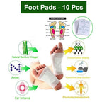 Applied Kinoki Detox Foot Pads showing their use for natural body cleansing.