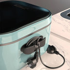 Durable cable winder managing multiple power cords for a cleaner, organized counter space.
