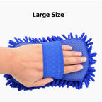 Microfiber Duster Mitt being used for scratch-free car interior cleaning.