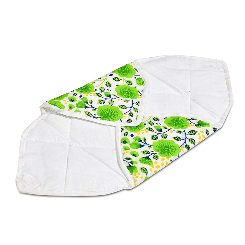 Fresh chapatis kept warm and soft inside the square cotton roti cover.
