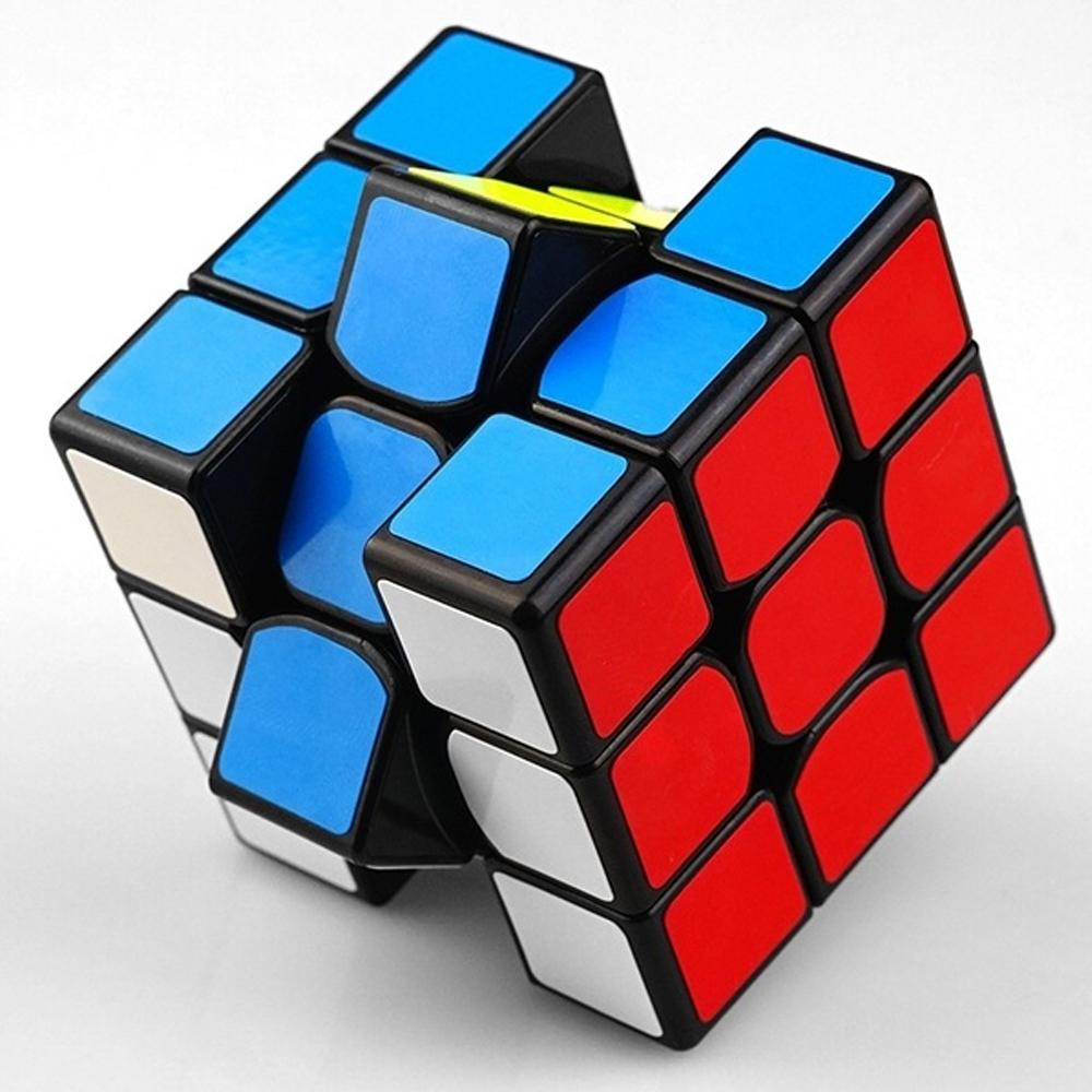 The classic 3x3x3 multicolor cube, a popular brain teaser game.