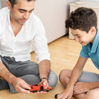 A vibrant red Remote Control Car for Kids showcasing its detailed racing design.