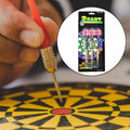 Close-up of three steel tip darts with unique knurled barrels.