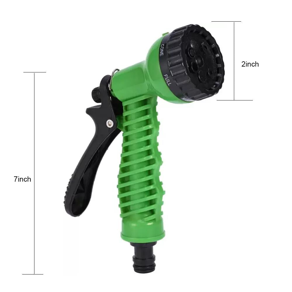 Close-up of the water spray gun nozzle with flow control lever.