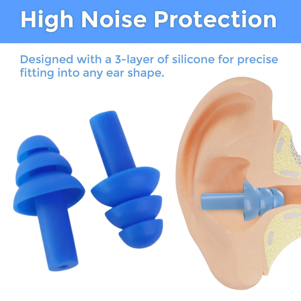 Pair of soft silicone swimming ear plugs for waterproof ear protection
