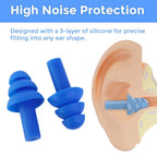 Pair of soft silicone swimming ear plugs for waterproof ear protection