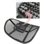 Side view of the portable ventilation back rest with strong lumbar support.