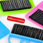 Durable small dustpan and brush set, essential for household and office cleanliness.
